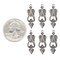 Antiqued Pewter-Plated Brass Art Deco Loopy Charms - Set of Six - P-C89